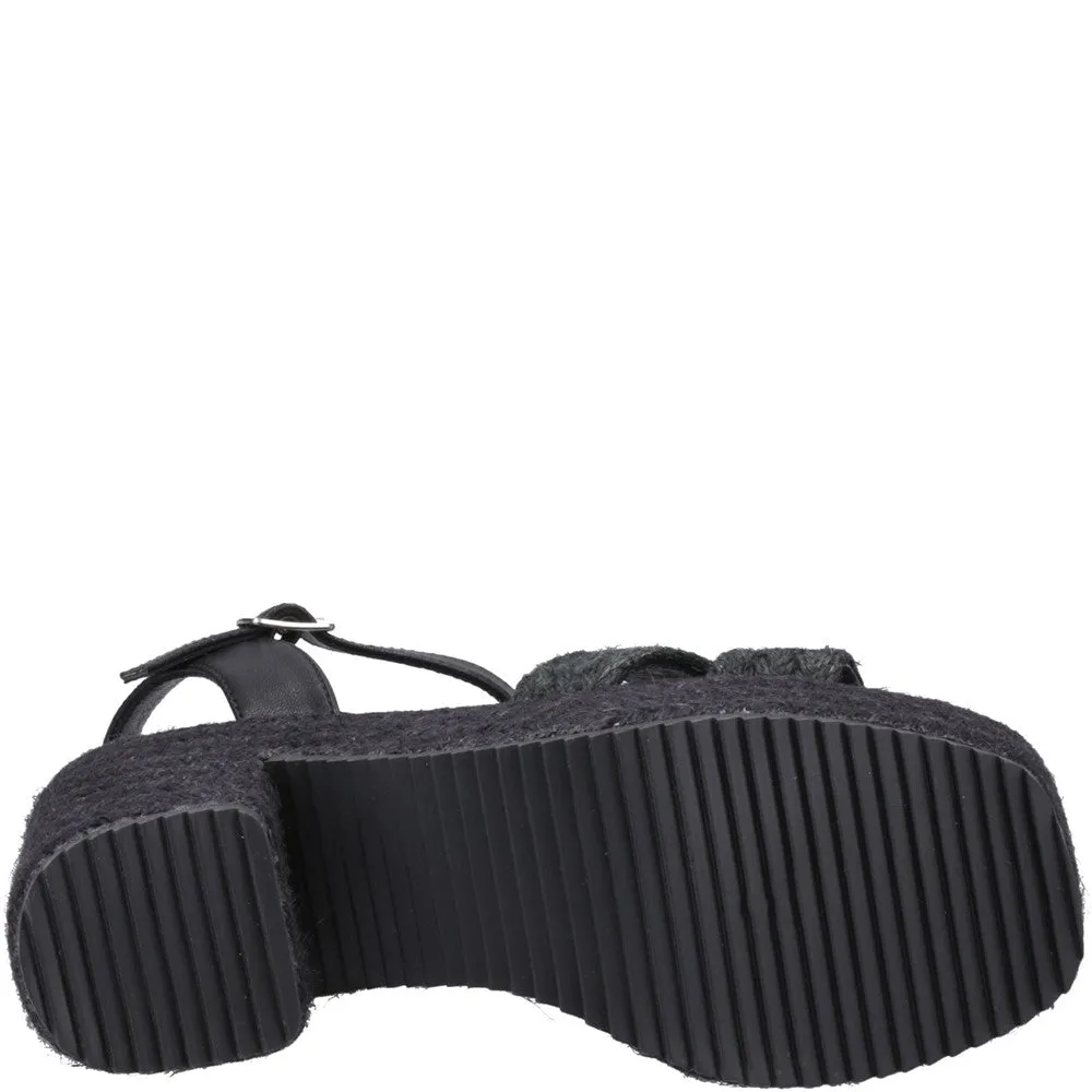 Black Jamelia Espadrille Heel Sandals