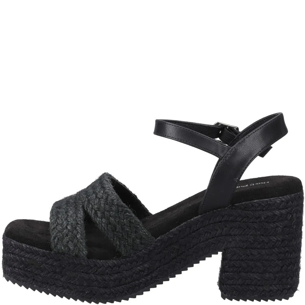 Black Jamelia Espadrille Heel Sandals