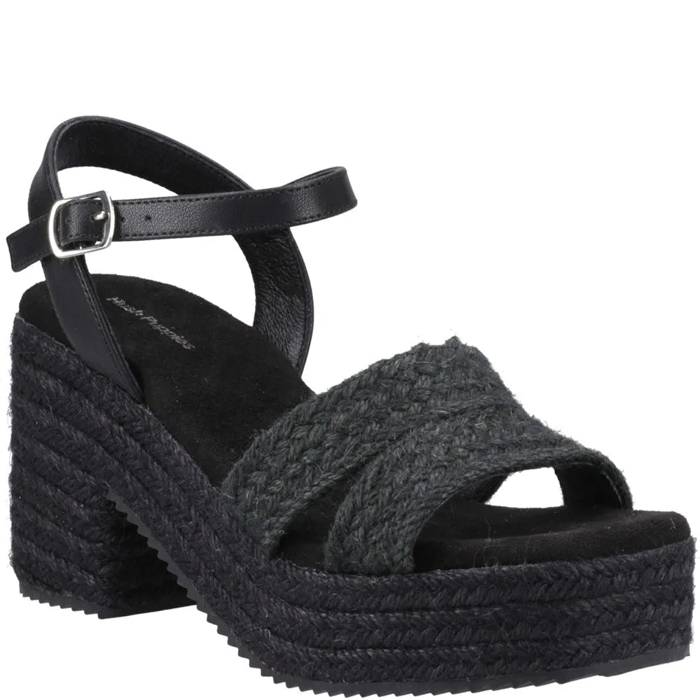 Black Jamelia Espadrille Heel Sandals
