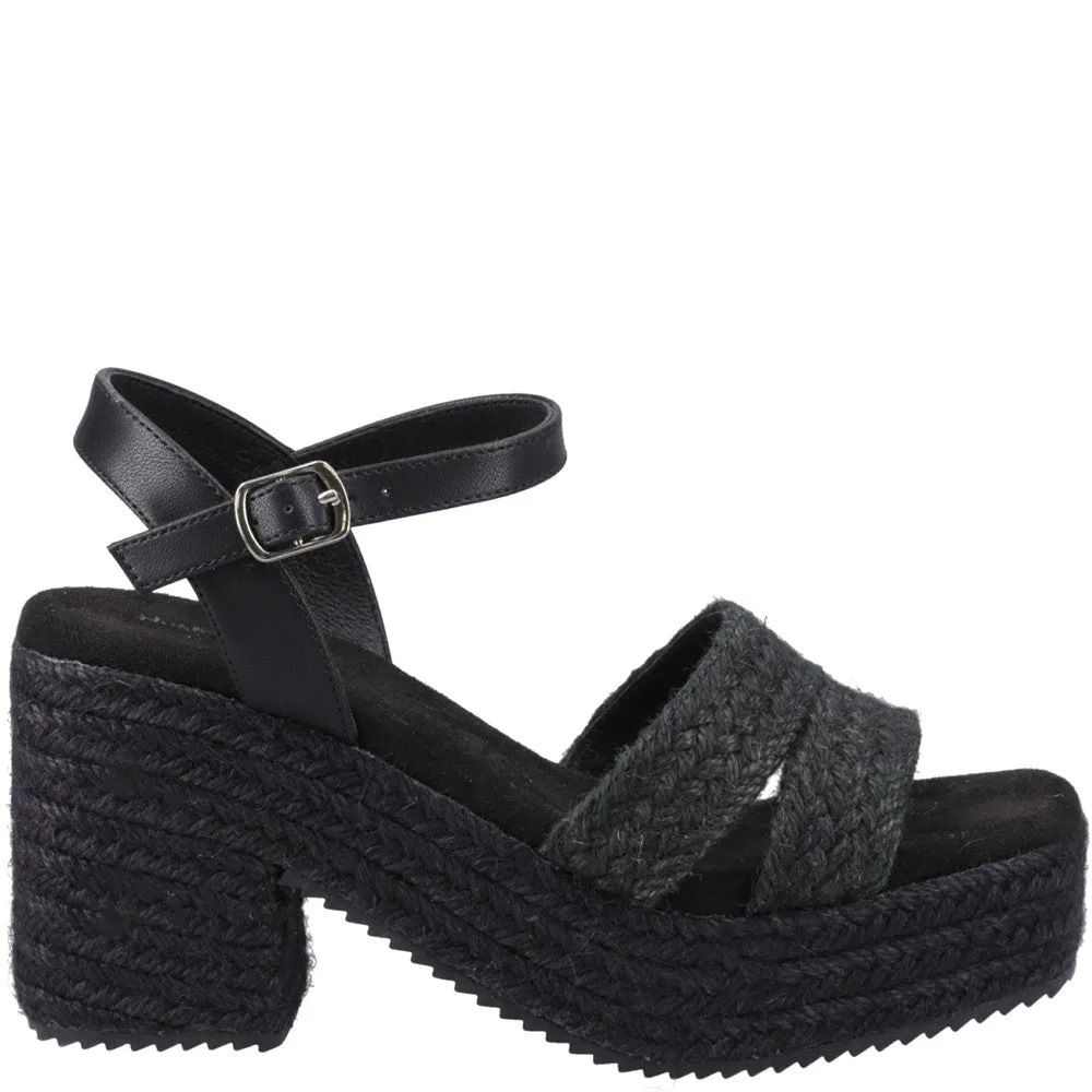 Black Jamelia Espadrille Heel Sandals
