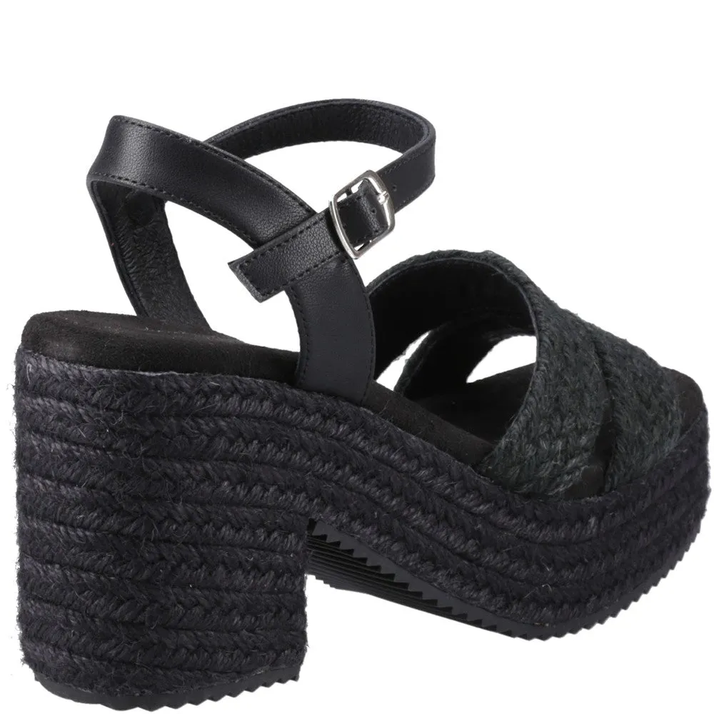 Black Jamelia Espadrille Heel Sandals