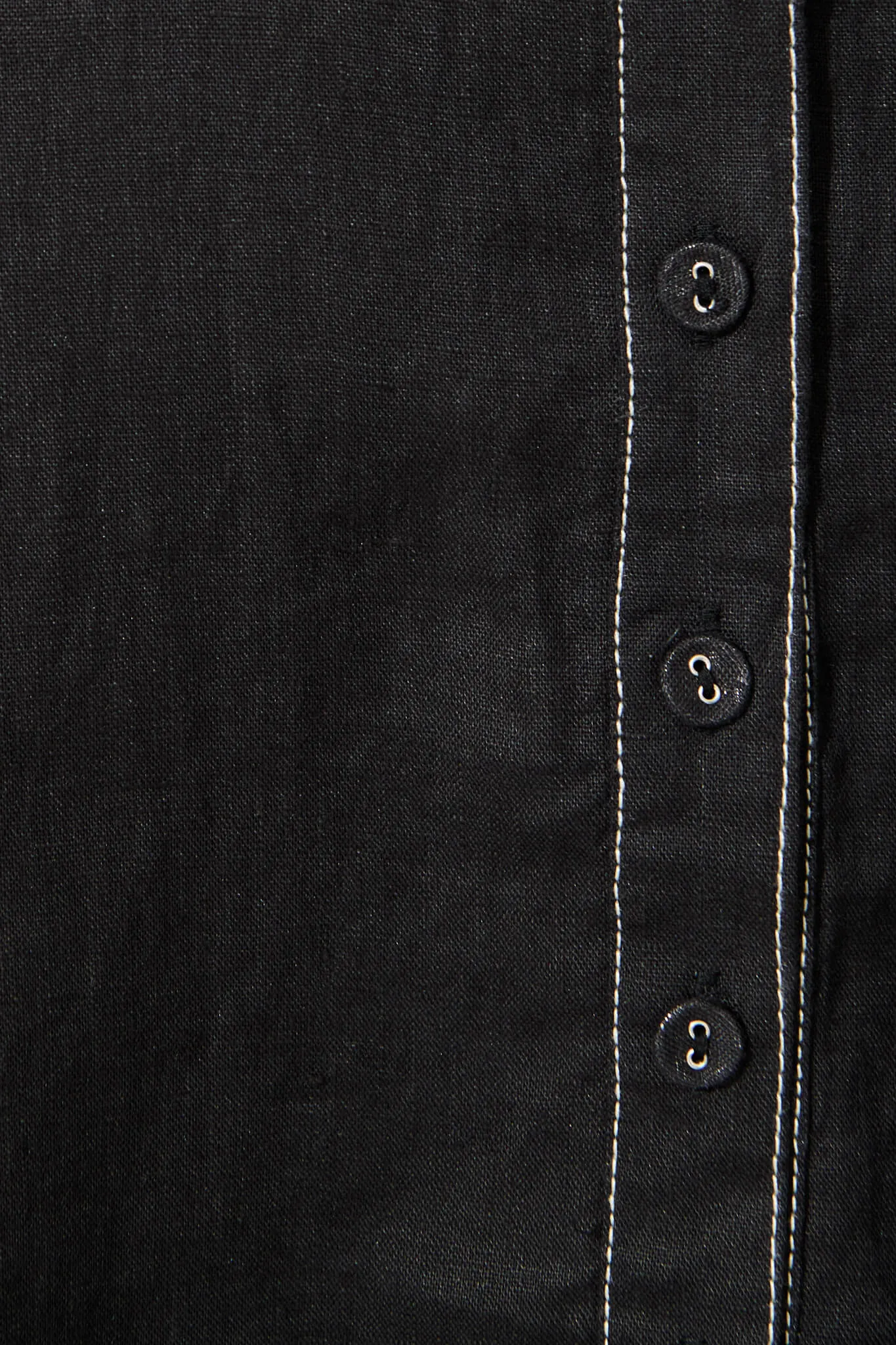 Black Linen Maxi Shirt Dress by Christiana