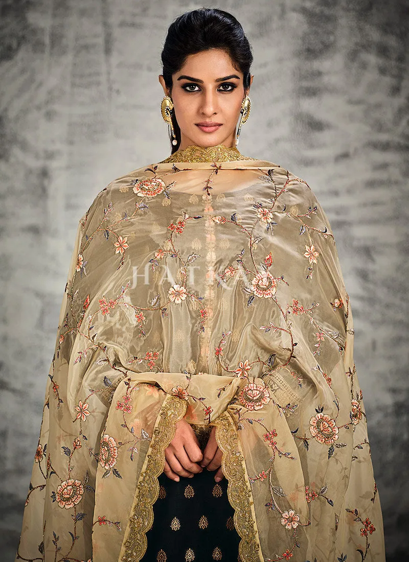 Black Pakistani Pant Style Salwar Suit