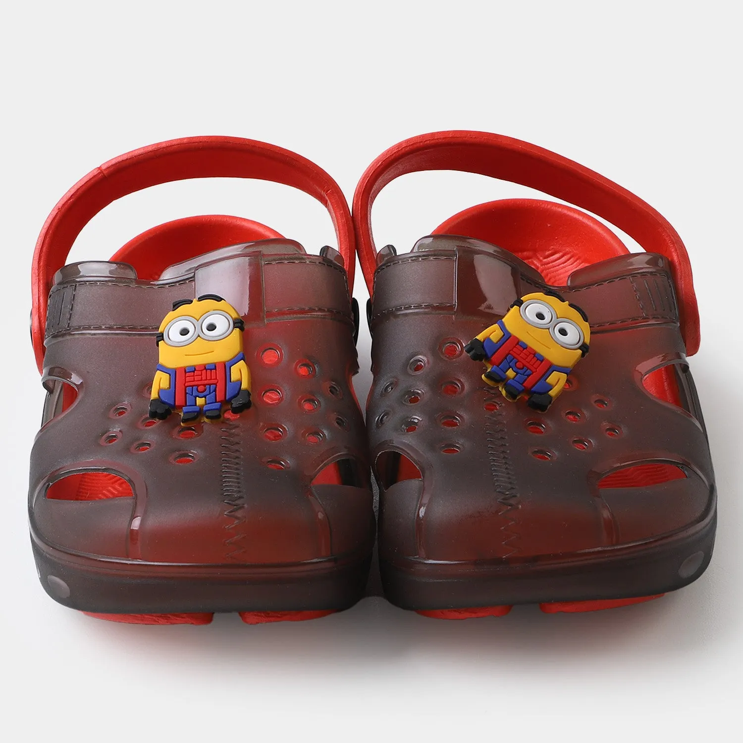 Boys Lightweight Non-Slip Slipper - Black/Red
