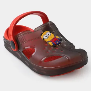 Boys Lightweight Non-Slip Slipper - Black/Red