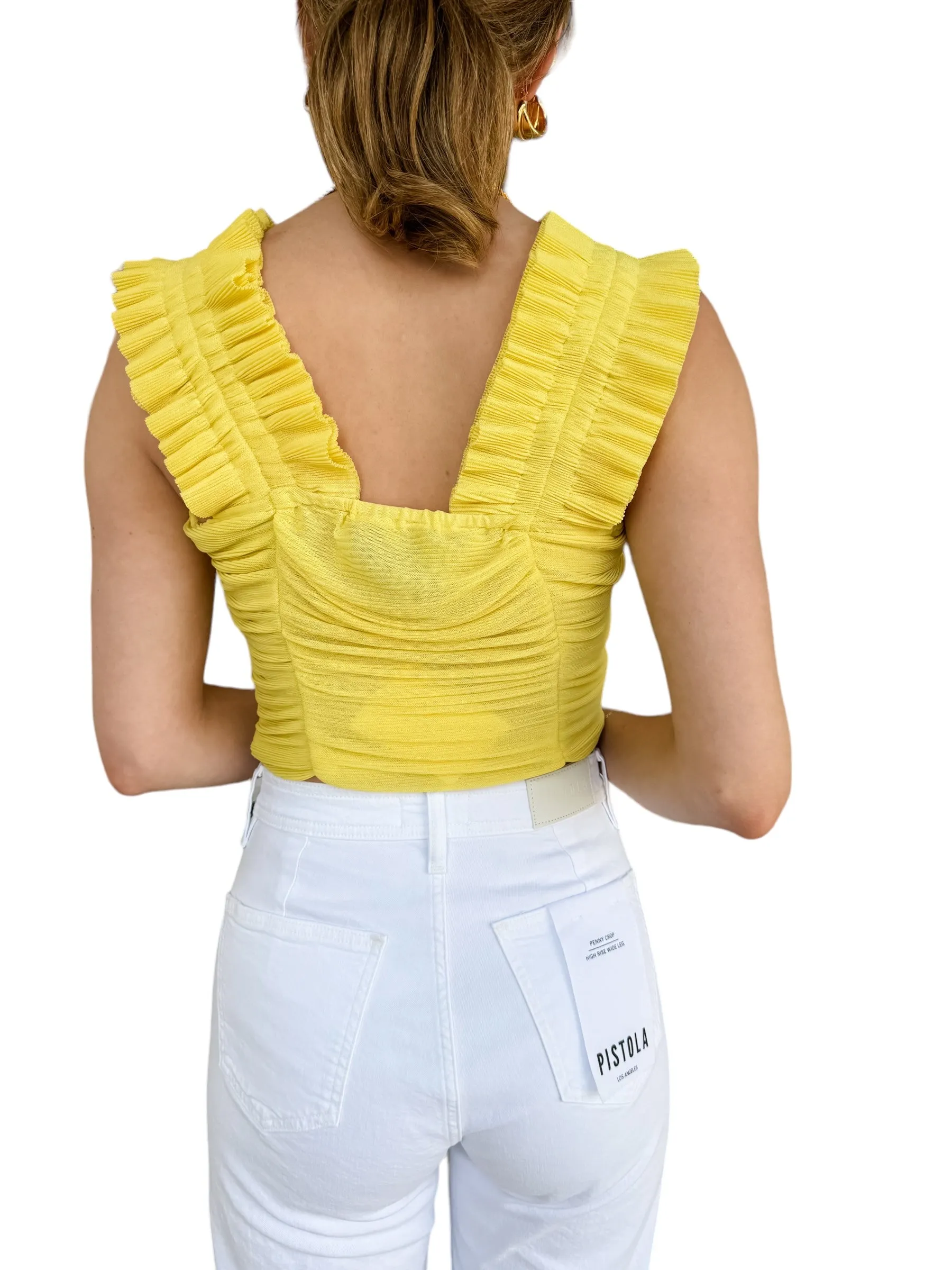 Brighter Days Yellow Ruffle Top