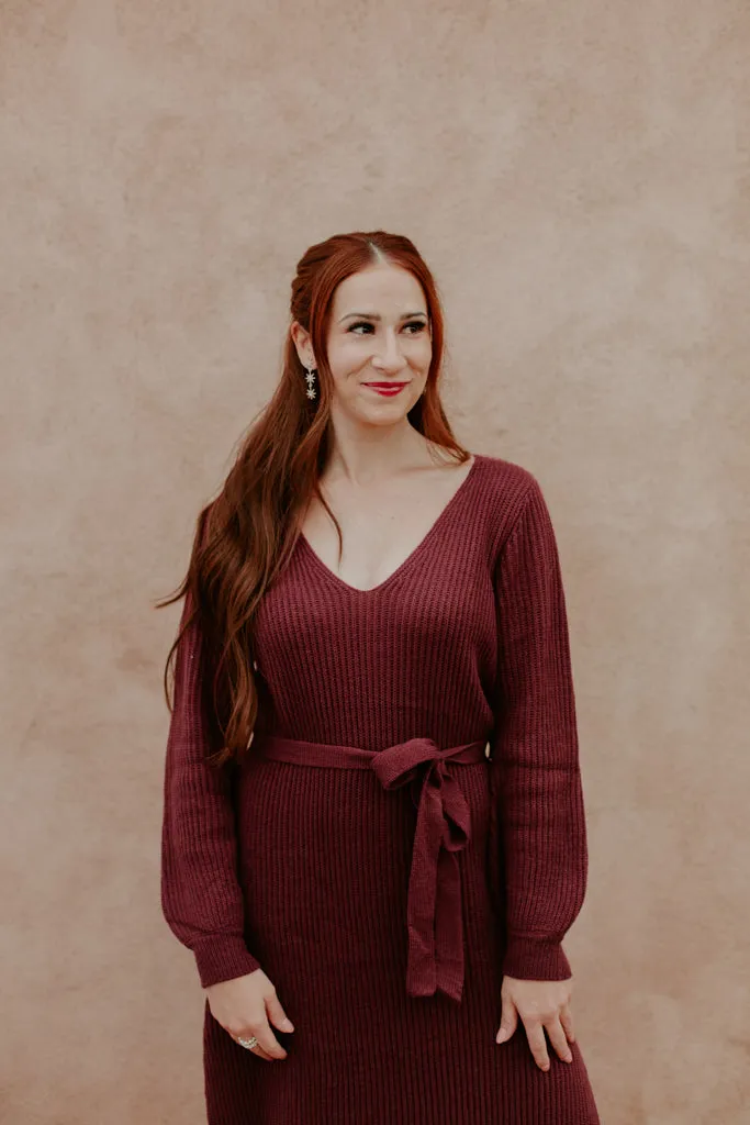 Burgundy Maxi Sweater Dress