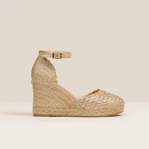 CILE Gold wedge espadrilles
