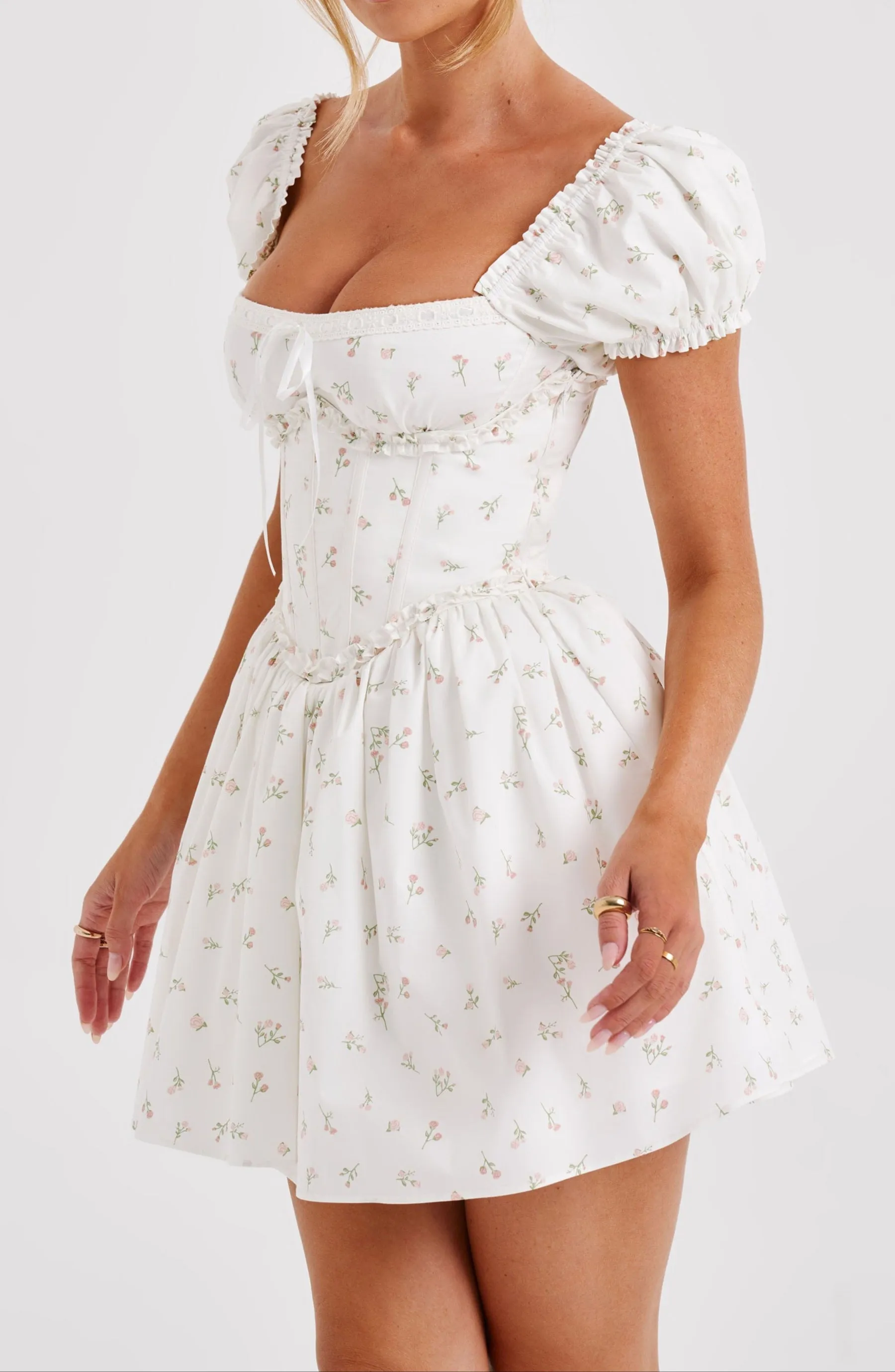Clarice Mini Dress – Pink Floral Print