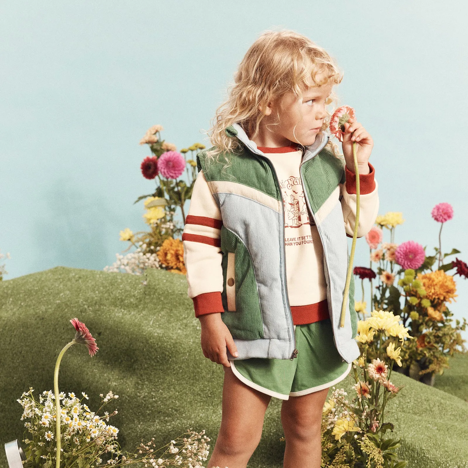Convertible Cord Puffer Jacket - Ocean