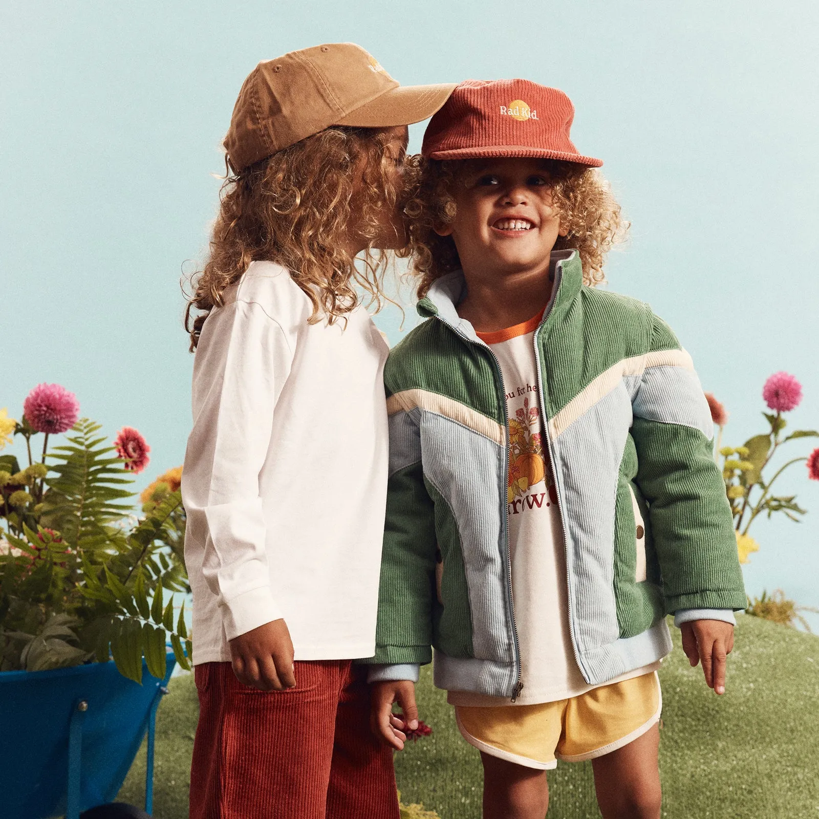 Convertible Cord Puffer Jacket - Ocean