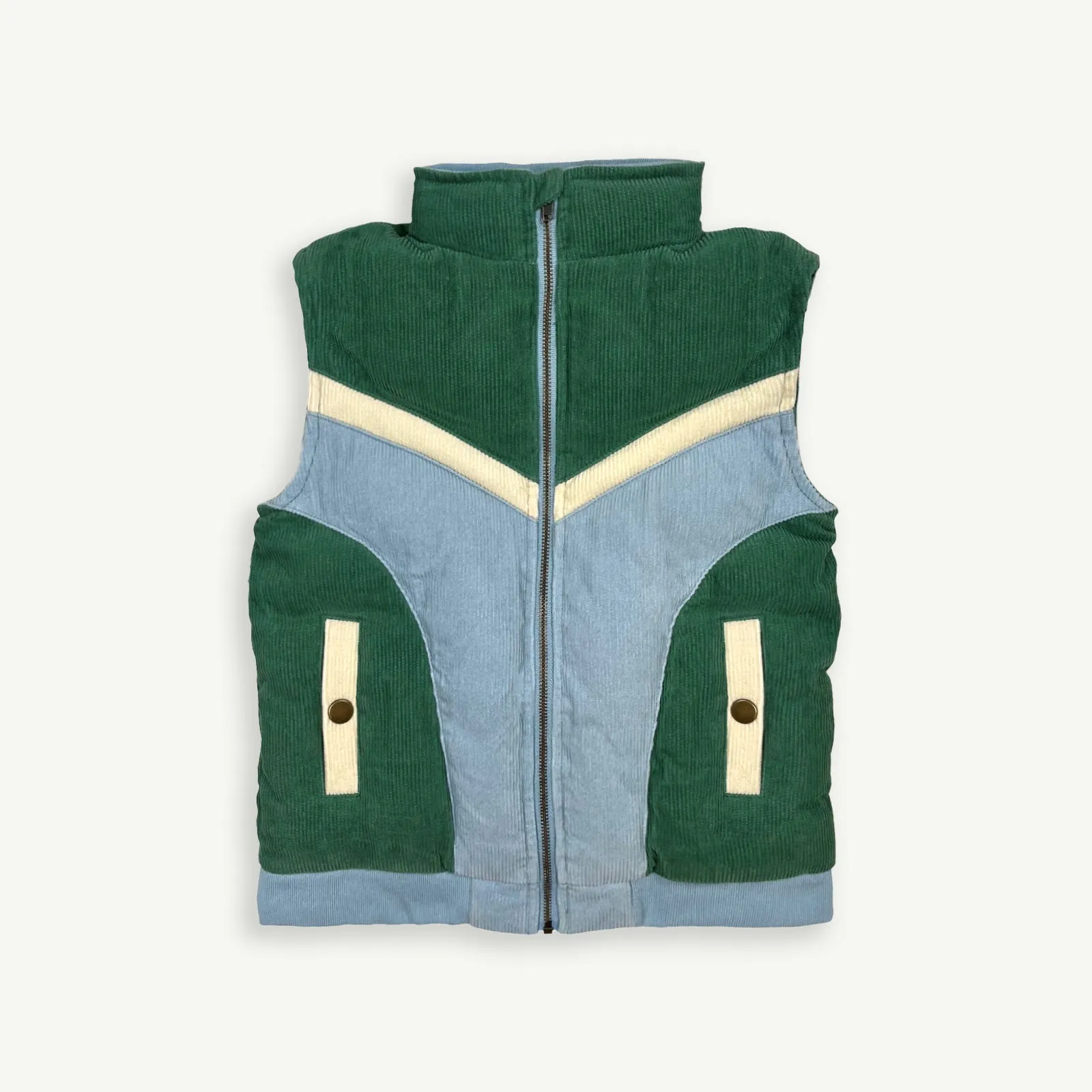 Convertible Cord Puffer Jacket - Ocean