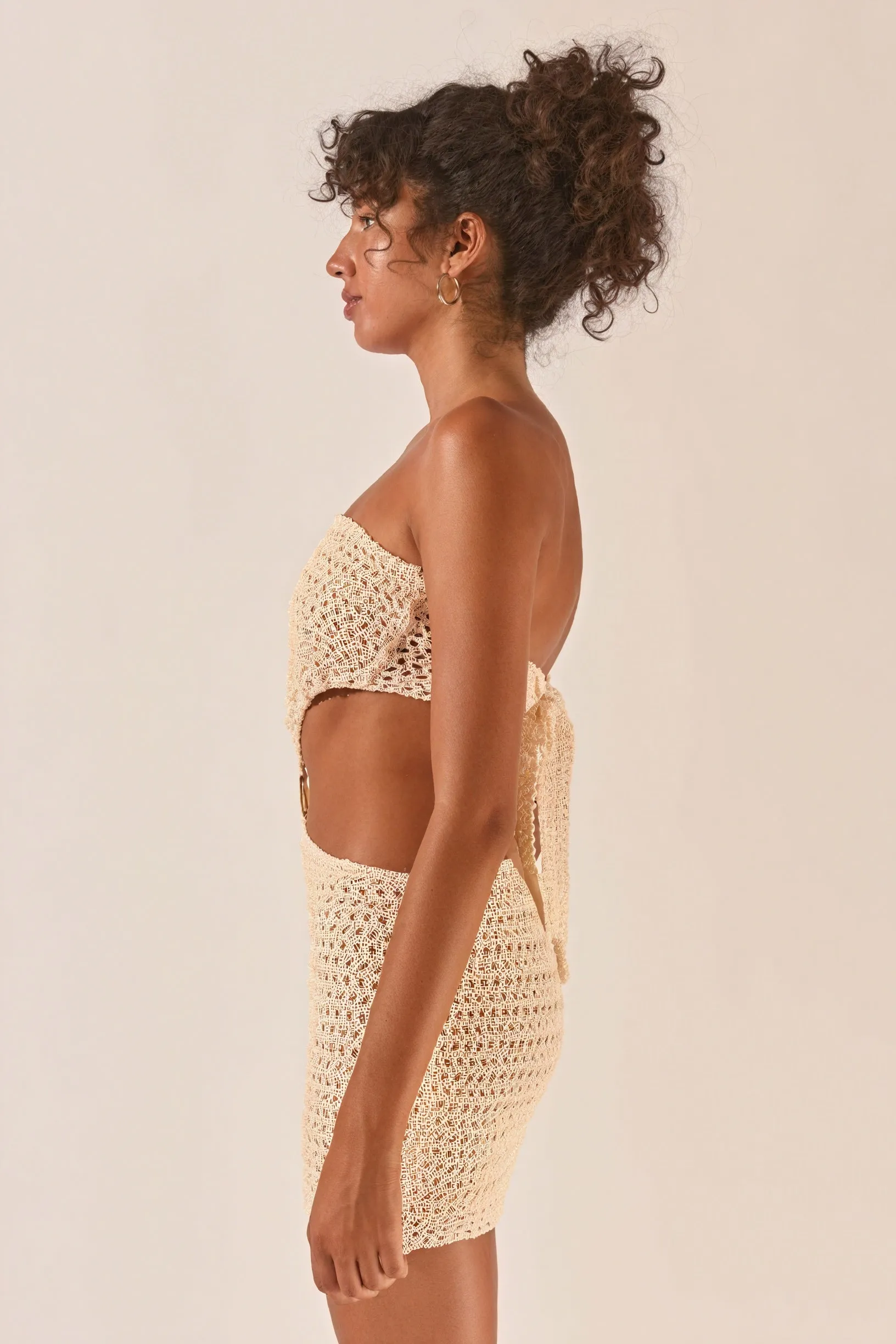 Crochet Two-Piece Set with Ring Detail