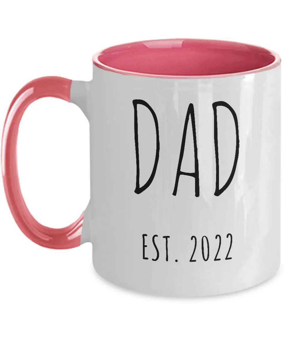 DAD EST 2022 Two-Tone Mug Coffee Cup Funny Gift
