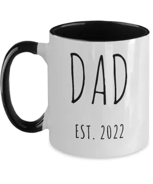 DAD EST 2022 Two-Tone Mug Coffee Cup Funny Gift