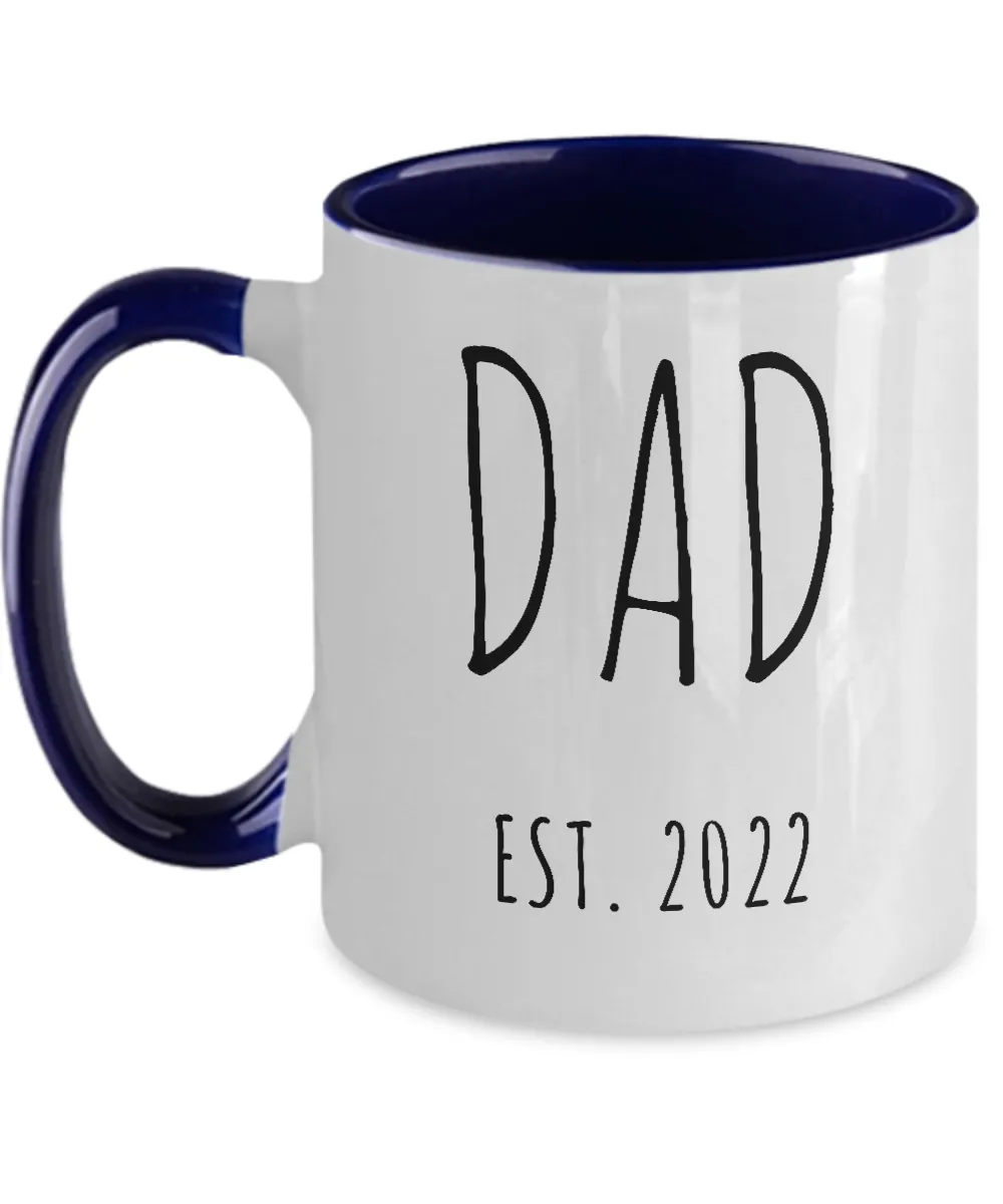 DAD EST 2022 Two-Tone Mug Coffee Cup Funny Gift
