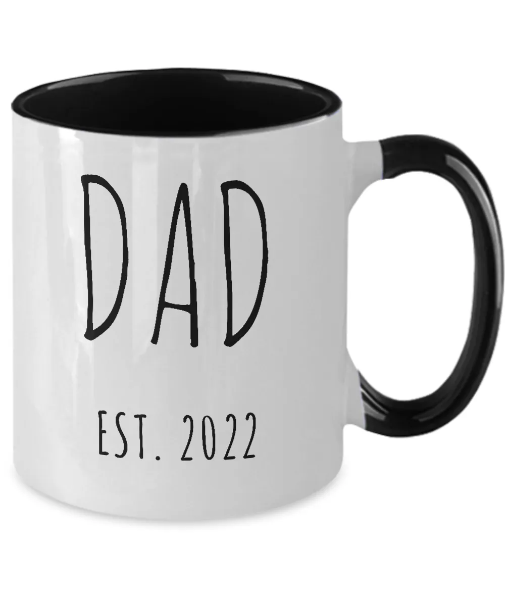 DAD EST 2022 Two-Tone Mug Coffee Cup Funny Gift