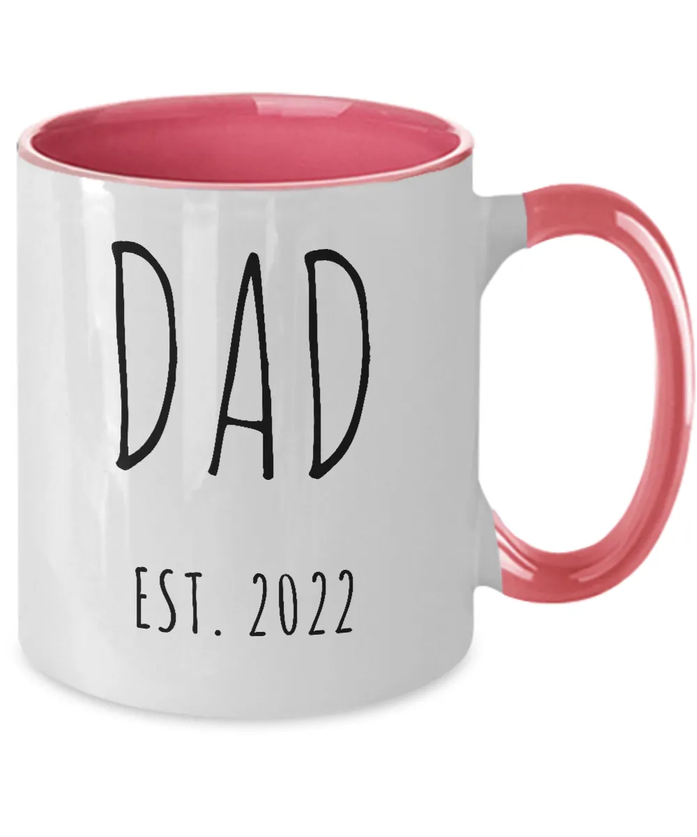 DAD EST 2022 Two-Tone Mug Coffee Cup Funny Gift