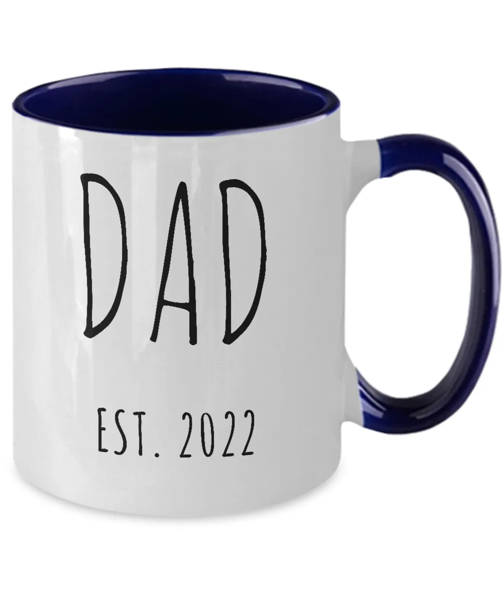 DAD EST 2022 Two-Tone Mug Coffee Cup Funny Gift