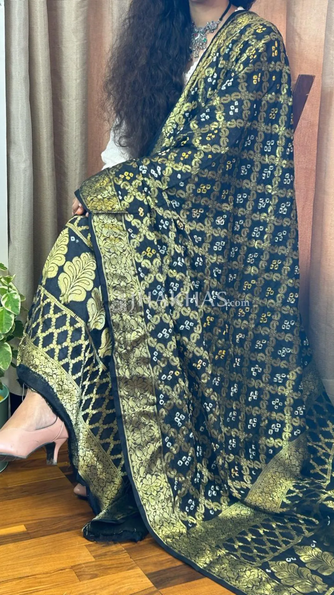 Dark Green Banarasi Ghatchola Soft Silk Dupatta