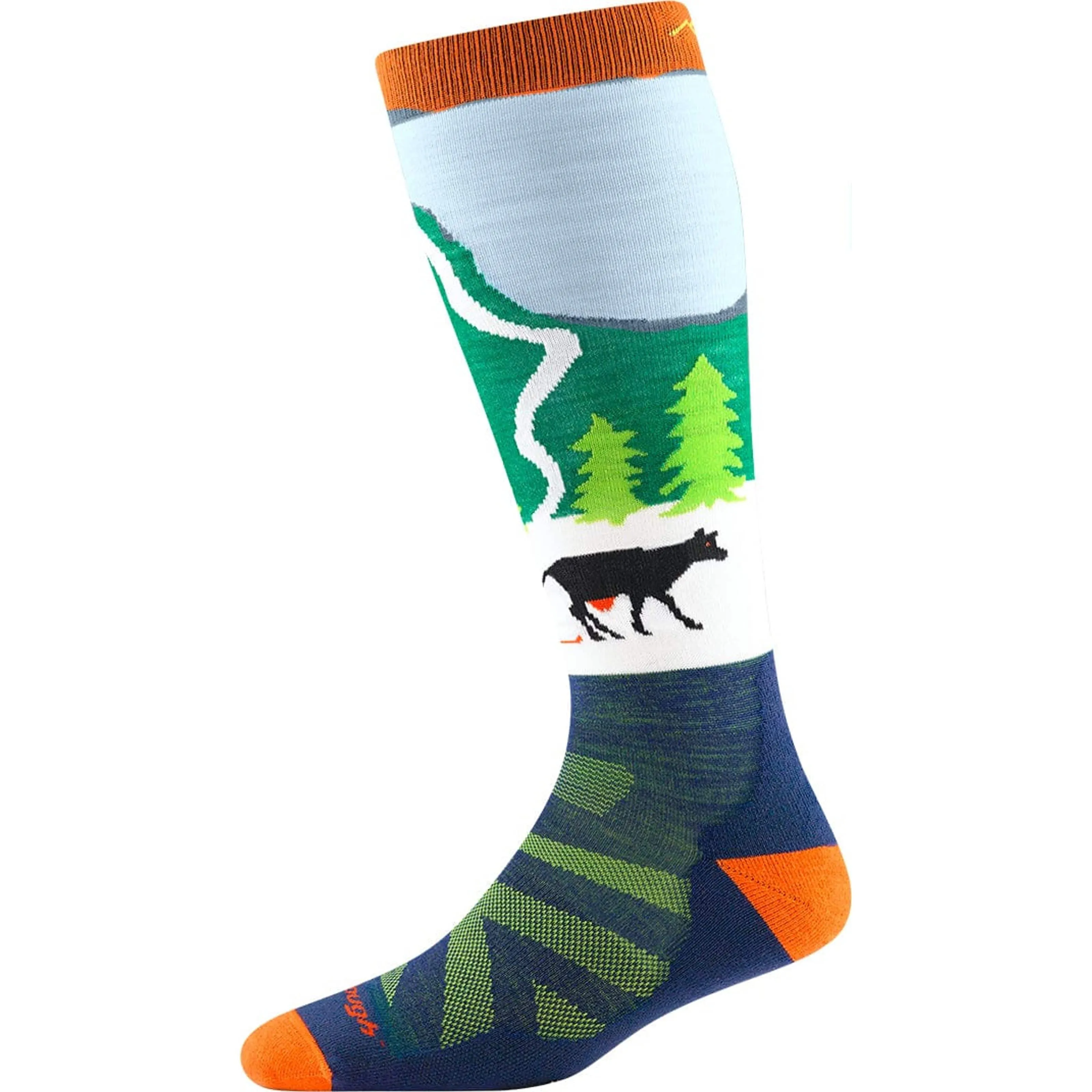 Darn Tough Kids Pow Cow Over-The-Calf Midweight Ski & Snowboard Socks