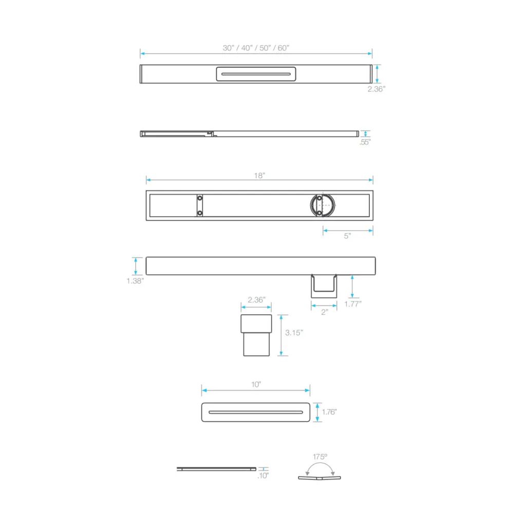 Delmar Supreme Linear Shower Drain - Floor Mount - 30" Stainless Steel/Satin