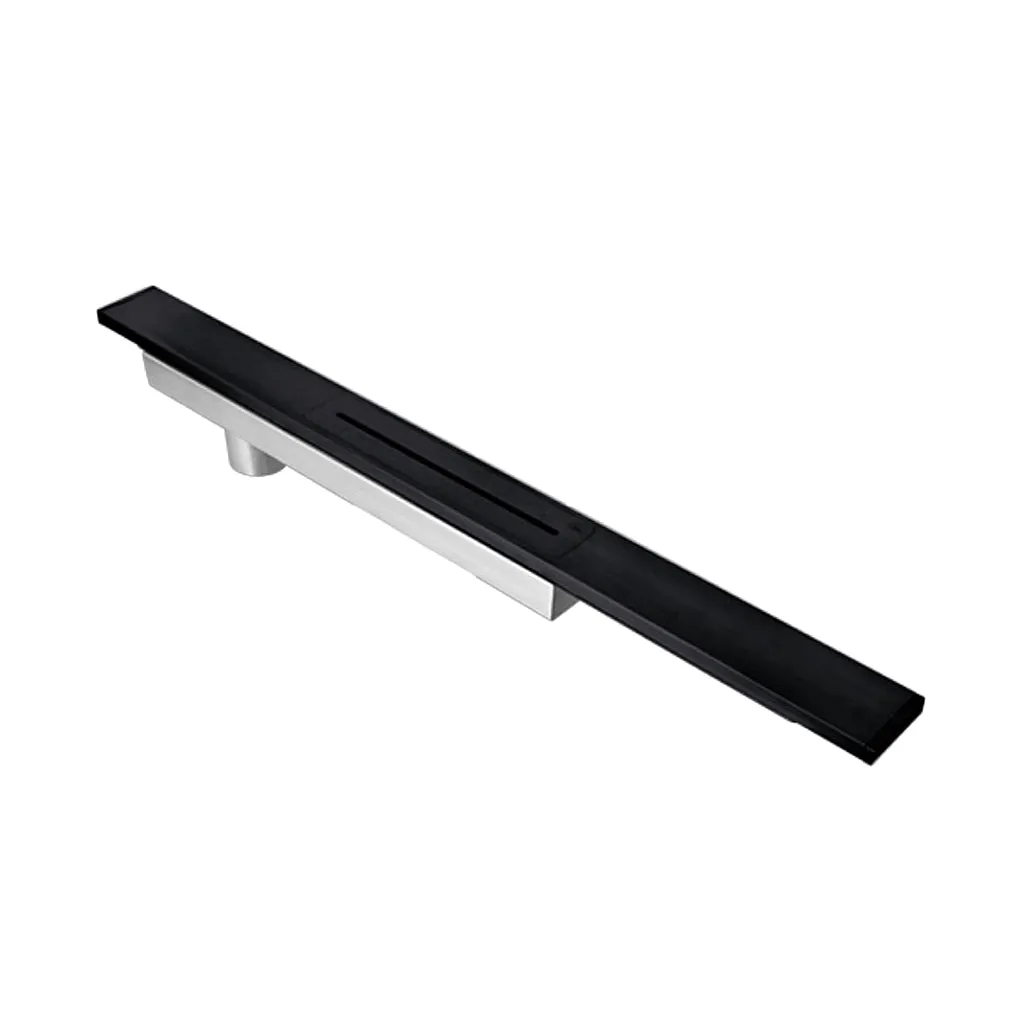 Delmar Supreme Linear Shower Drain - Floor Mount - 40" Stainless Steel/Black
