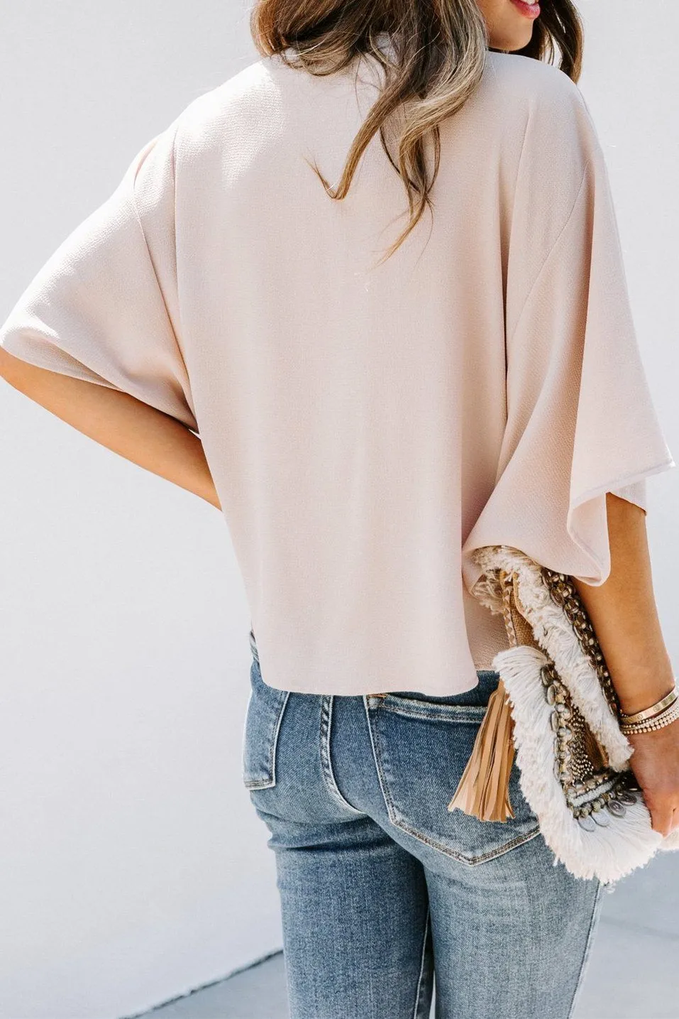 Elton Drape Blouse - Apricot