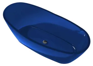 Ember 65 in. One Piece Anzzi Stone Freestanding Bathtub in Trancendent Regal Blue