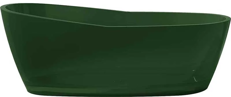 Ember 65 in. One Piece Anzzi Stone Freestanding Bathtub in Translucent Emerald Green