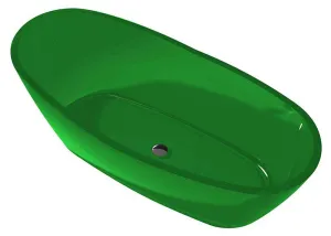 Ember 65 in. One Piece Anzzi Stone Freestanding Bathtub in Translucent Emerald Green