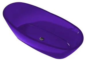 Ember 65 in. One Piece Anzzi Stone Freestanding Bathtub in Translucent Evening Violet