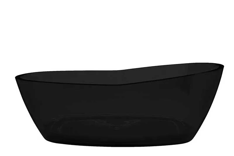 Ember 65 in. One Piece Anzzi Stone Freestanding Bathtub in Translucent Midnight Black