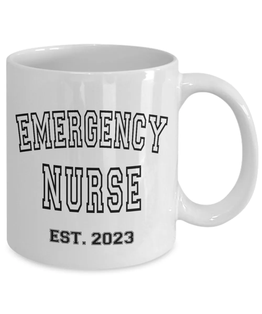 Emergency Nurse Est 2023, Emergency Department, Emergency Room, ER Nurse Gift, Graduation Gift, New Nurse Gift, RN Mug, Nurse Coffee Cup