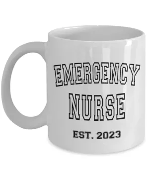 Emergency Nurse Est 2023, Emergency Department, Emergency Room, ER Nurse Gift, Graduation Gift, New Nurse Gift, RN Mug, Nurse Coffee Cup