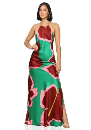 Flirty Printed Backless Dress for Effortless Casual Elegance