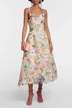 Floral Lace Midi Dress | Embroidered & Elegant | Feminine Chic