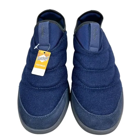 Florsheim Mens Slippers‎ Java Wool Oil Water Resisting Collapsible Heel Navy 9M
