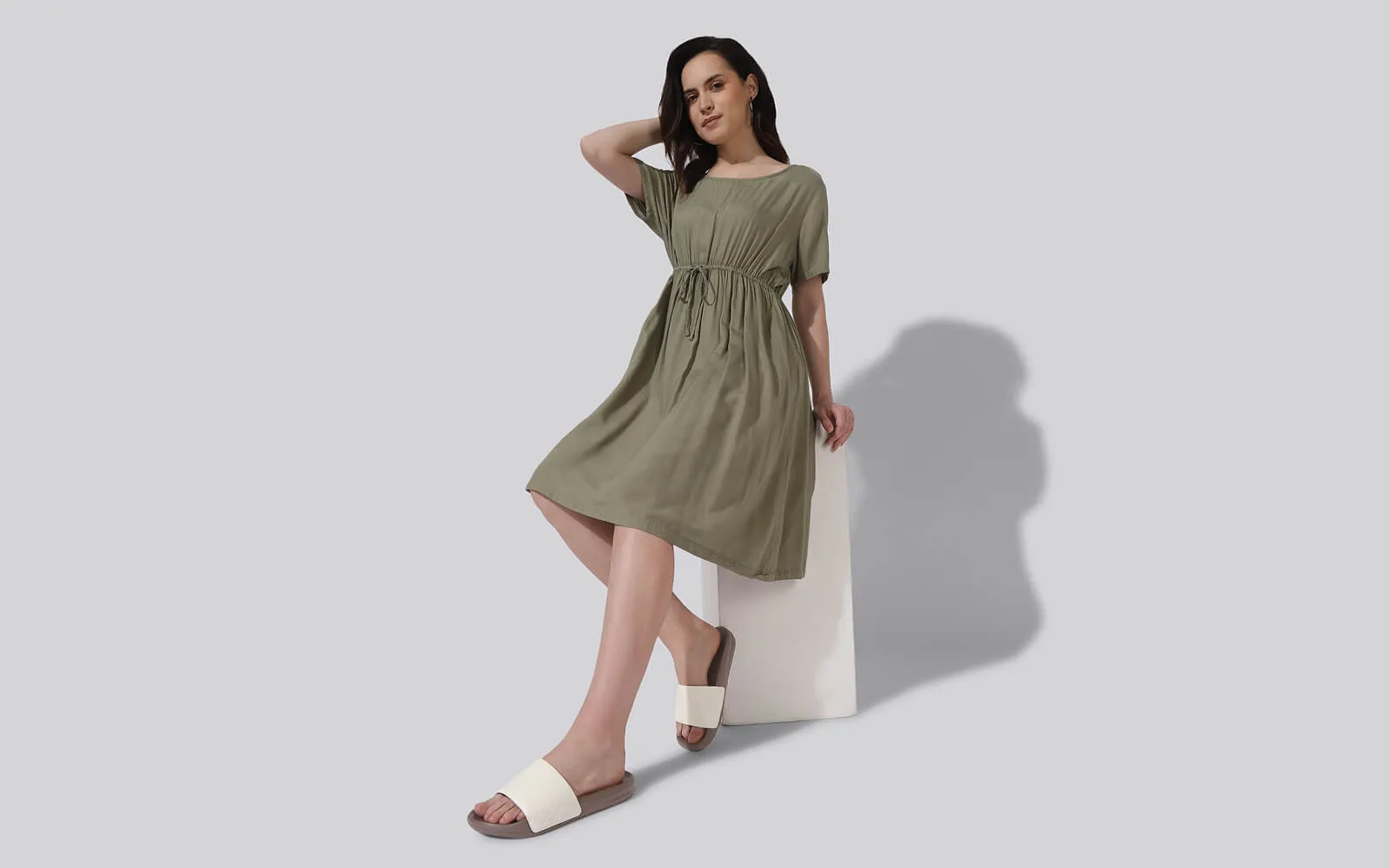 FootBed Slides for Women : Ivory Brown