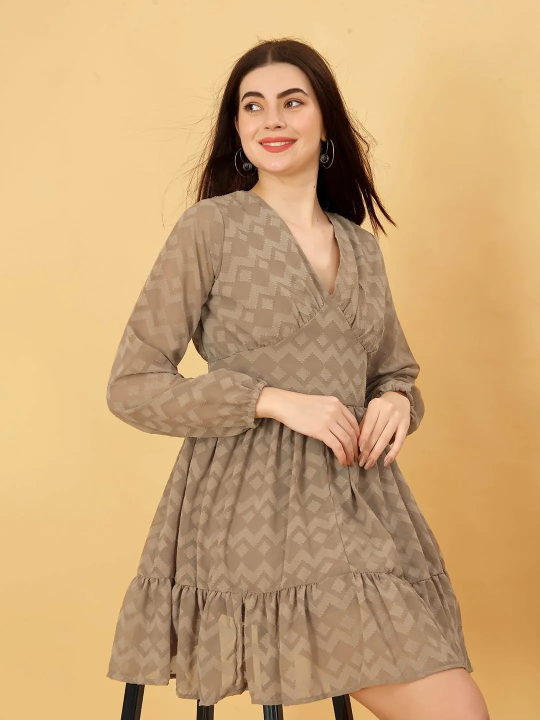 FRILLFIT Women Chevron Fit & Flare Dress