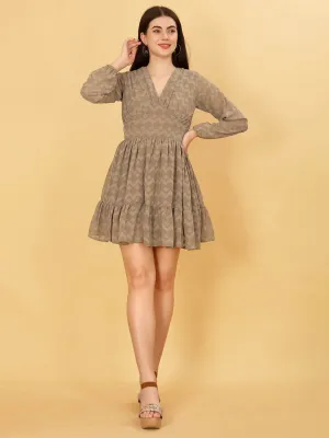 FRILLFIT Women Chevron Fit & Flare Dress