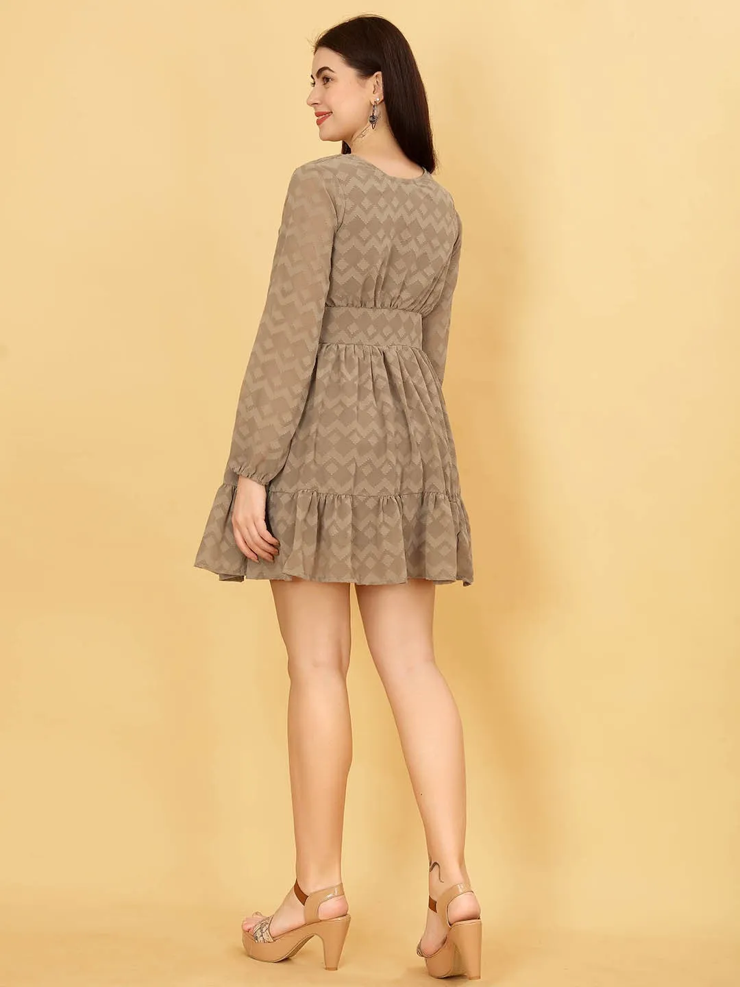 FRILLFIT Women Chevron Fit & Flare Dress