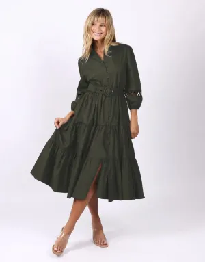 Gabrielle Midi Dress - Khaki