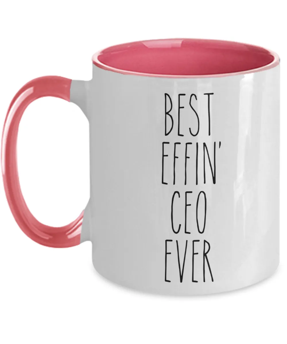 Gift For Ceo Best Effin' Ceo Ever Mug Two-Tone Coffee Cup Funny Coworker Gifts