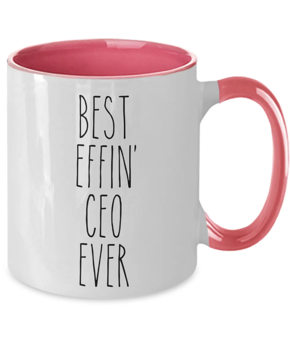Gift For Ceo Best Effin' Ceo Ever Mug Two-Tone Coffee Cup Funny Coworker Gifts