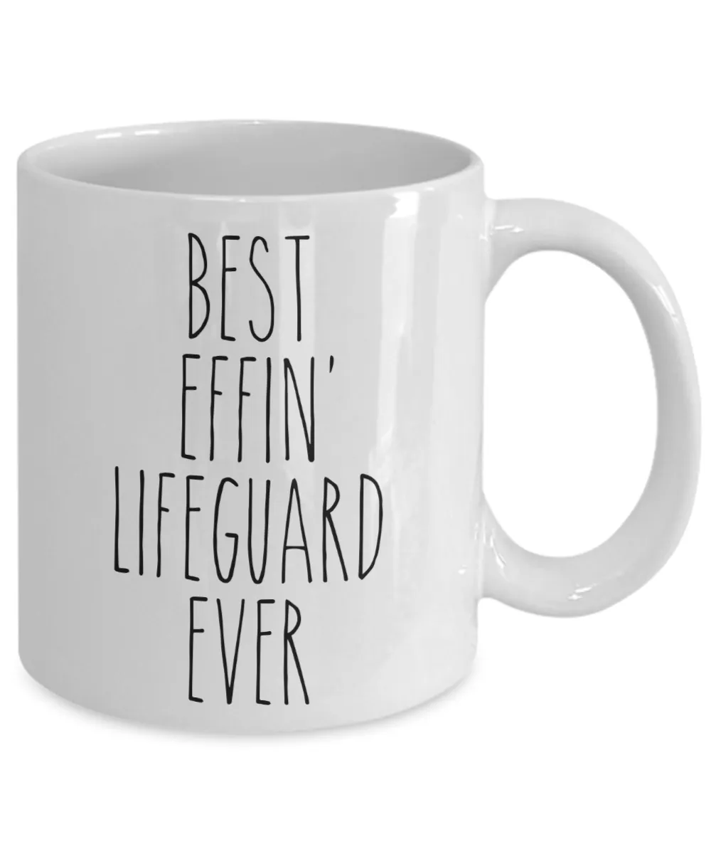 Gift For Lifeguard Best Effin' Lifeguard Ever Mug Coffee Cup Funny Coworker Gifts