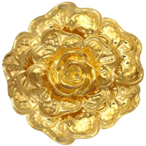 Gold Flower Metal Stretch Ring