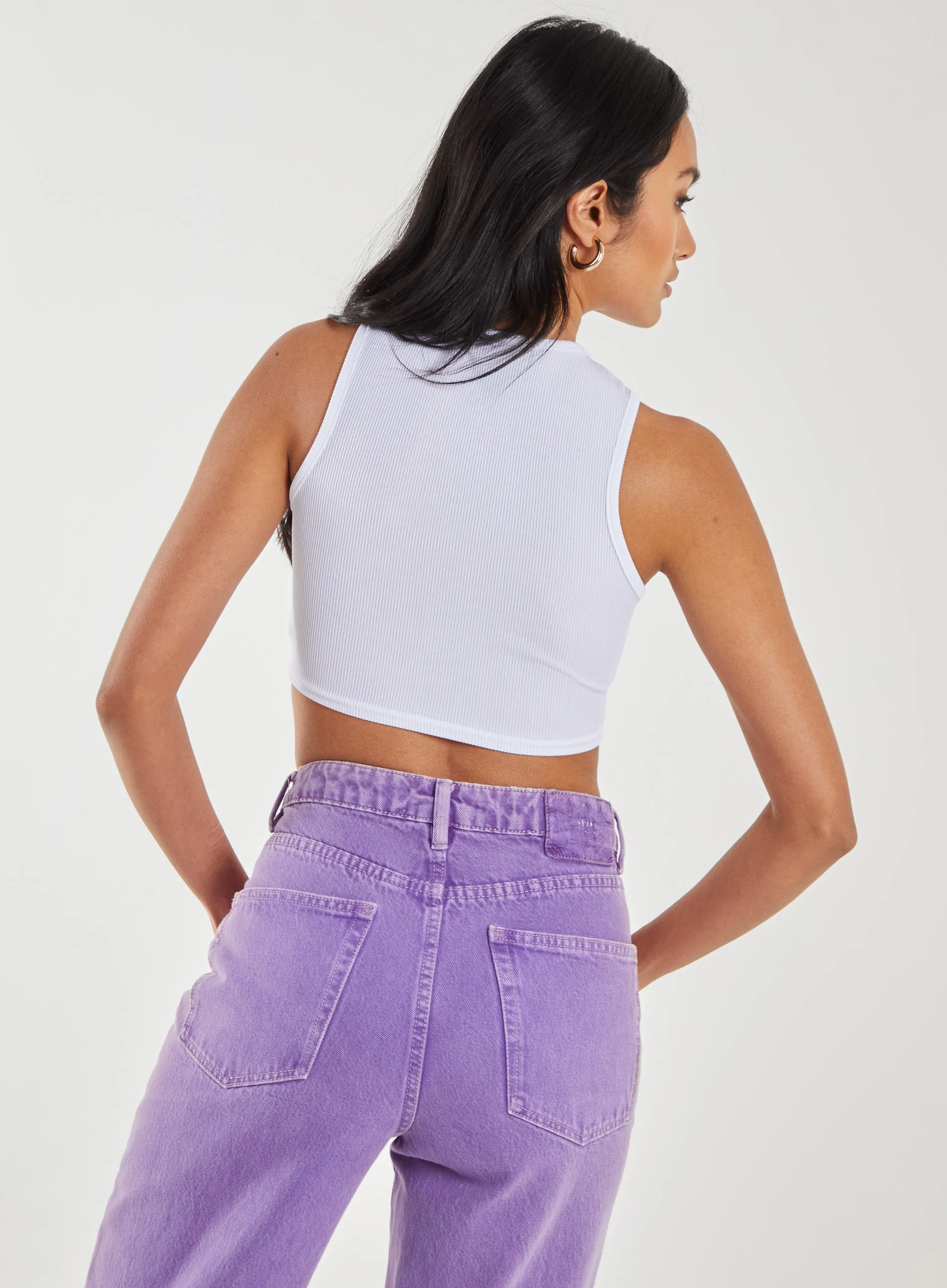 Graphic Printed Cropped Vest