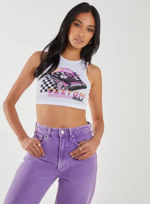 Graphic Printed Cropped Vest