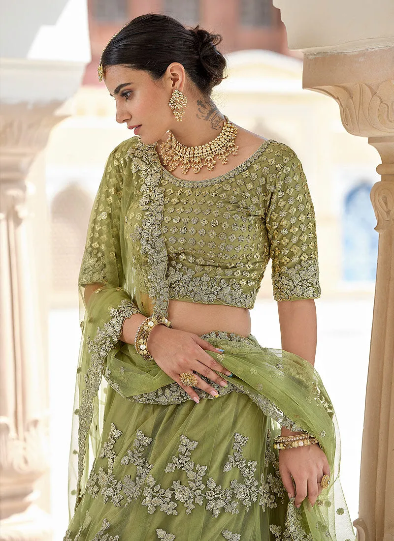 Green Designer Indian Wedding Lehenga Choli